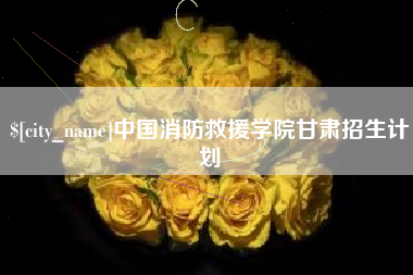 丰城中国消防救援学院甘肃招生计划