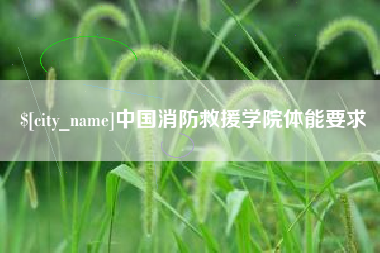 丰城中国消防救援学院体能要求