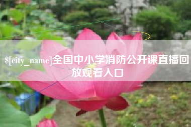 丰城全国中小学消防公开课直播回放观看入口