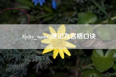 丰城速记九宫格口诀