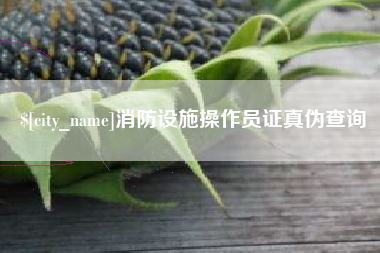 丰城消防设施操作员证真伪查询