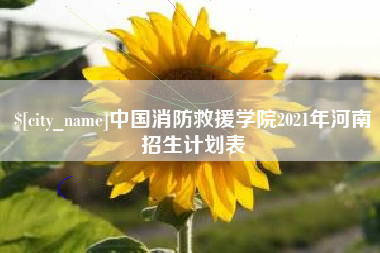 丰城中国消防救援学院2021年河南招生计划表