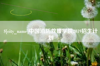 丰城中国消防救援学院2019招生计划